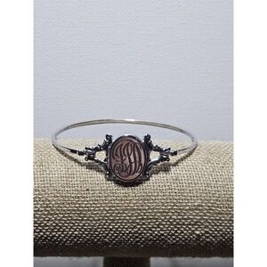 Vintage Avon 1979 Yesterdays Memories Monogram Photo Locket Bangle Bracelet